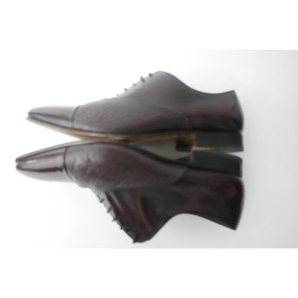 MORESCHI Digione Mens US 8M Burgundy Peccary & Calfskin Cap Toe Oxford ITALY - Picture 6 of 9
